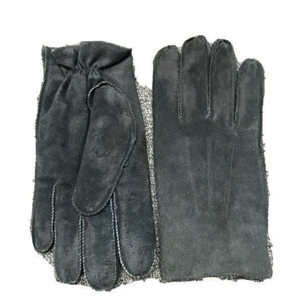 FOWNES Women BLACK SUEDE GLOVES Nylon Olefin Polyester LINING M Thinsulate